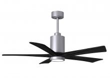 Matthews Fan Company PA5-BN-BK-52 - Patricia-5-52" Five Blade Ceiling Fan-5CCT Integrated LED-Brushed Nickel Finish-Matte Black Blad