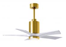 Matthews Fan Company PA5-BRBR-MWH-42 - Patricia-5-42" Five Blade Ceiling Fan-5CCT Integrated LED-Brushed Brass Finish-Matte White Blade