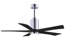 Matthews Fan Company PA5-CR-BK-52 - Patricia-5 - 52" Five Blade Ceiling Fan - 5CCT Integrated LED - Polished Chrome Finish