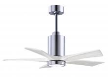 Matthews Fan Company PA5-CR-MWH-42 - Patricia-5-42" Five Blade Ceiling Fan-5CCT Integrated LED-Polished Chrome Finish-Matte White Bla