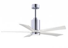 Matthews Fan Company PA5-CR-MWH-52 - Patricia-5-52" Five Blade Ceiling Fan-5CCT Integrated LED-Polished Chrome Finish-Matte White Bla