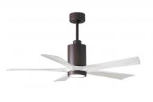 Matthews Fan Company PA5-TB-MWH-52 - Patricia-5 - 52" Five Blade Ceiling Fan - 5CCT Integrated LED - Textured Bronze Finish