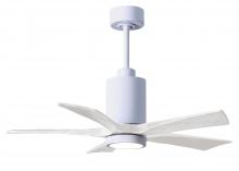 Matthews Fan Company PA5-WH-MWH-42 - Patricia-5 - 42" Five Blade Ceiling Fan - 5CCT Integrated LED - Gloss White Finish