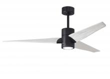 Matthews Fan Company SJ-BK-MWH-60 - Super Janet - 60" Ceiling Fan - Integrated LED - Matte Black Finish - Matte White Blades