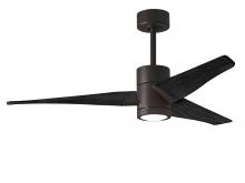 Matthews Fan Company SJ-TB-BK-52 - Super Janet - 52" Ceiling Fan - Integrated LED - Textured Bronze Finish - Matte Black Blades