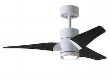 Matthews Fan Company SJ-WH-BK-42 - Super Janet - 42" Ceiling Fan - Integrated LED - Gloss White Finish - Matte Black Blades
