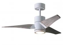 Matthews Fan Company SJ-WH-BW-42 - Super Janet - 42" Ceiling Fan - Integrated LED - Gloss White Finish - Barn Wood Tone Blades