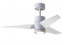 Matthews Fan Company SJ-WH-MWH-42 - Super Janet - 42" Ceiling Fan - Integrated LED - Gloss White Finish - Matte White Blades
