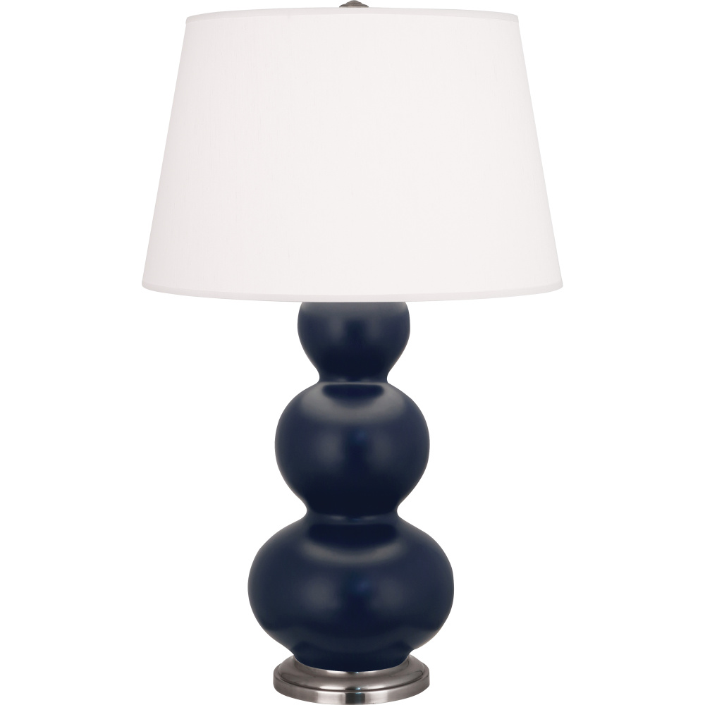 Matte Midnight Blue Triple Gourd Table Lamp