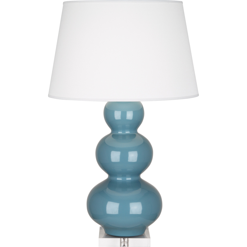 Steel Blue Triple Gourd Table Lamp