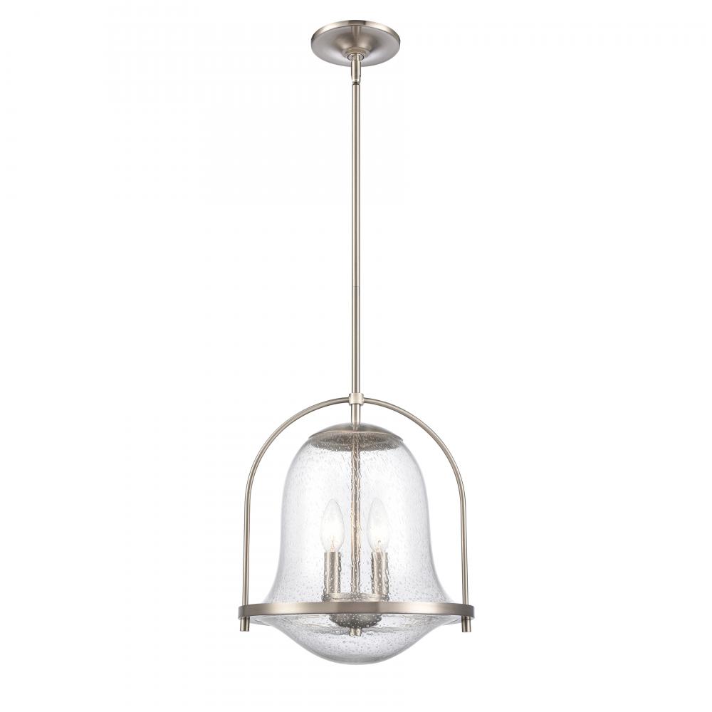 Connection 12'' Wide 2-Light Pendant - Satin Nickel