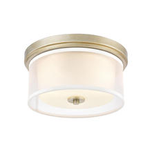ELK Home Plus 57035/2 - Diffusion 2-Light Flush Mount in Aged Silver with Frosted Glass inside Silver Organza Shade