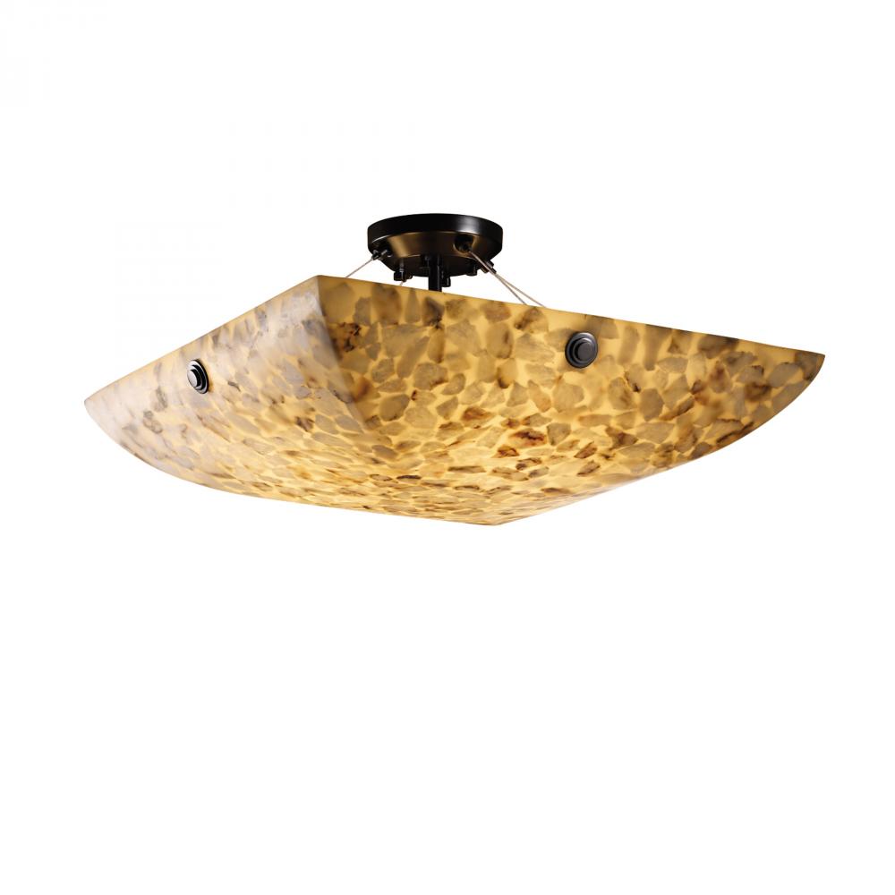 24" LED Semi-Flush Bowl w/ LARGE SQUARE W/ POINT FINIALS