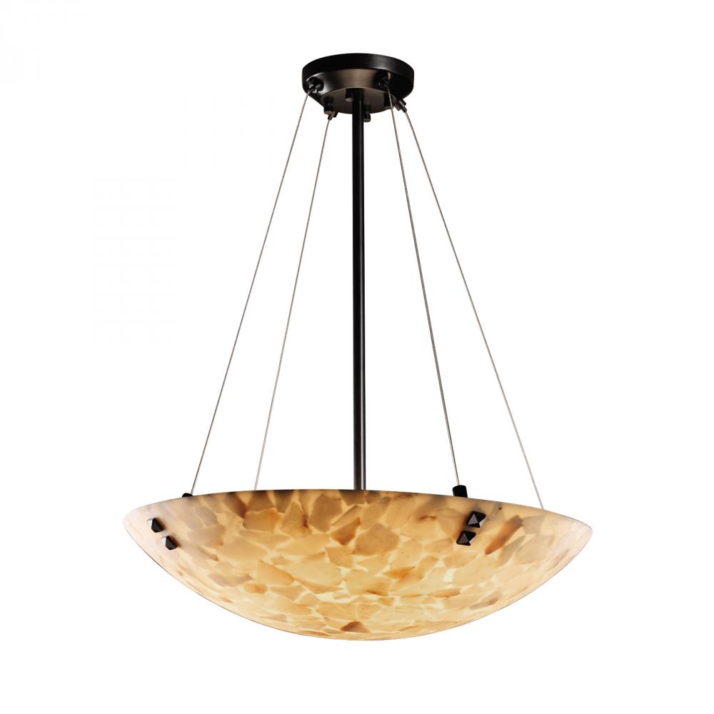 24" LED Pendant Bowl w/ Large Square w/ Point Finials