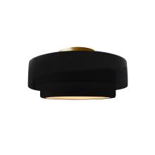 Justice Design Group CER-6360-BLK-BRSS-LED1-700 - Small Tier Semi-Flush