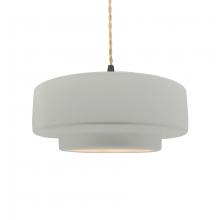 Justice Design Group CER-6543-MAT-MBLK-BEIG-TWST - Medium Tier 1-Light Pendant