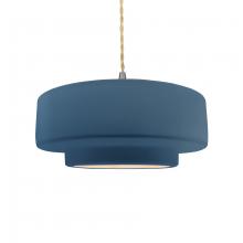 Justice Design Group CER-6543-MDMT-NCKL-BEIG-TWST - Medium Tier 1-Light Pendant