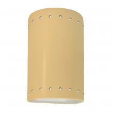 Justice Design Group CER-0995W-MYLW - Small Cylinder w/ Perfs - Open Top & Bottom (Outdoor)