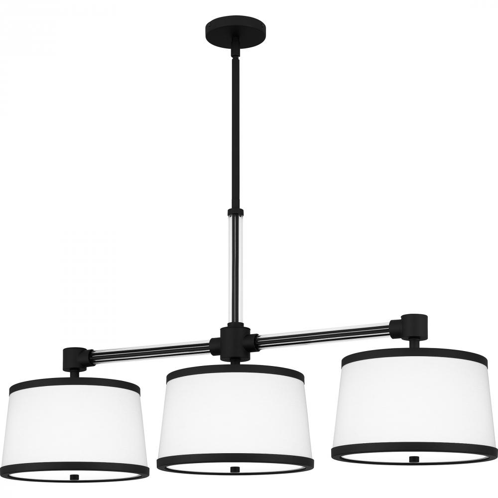 Kylen 3-Light Matte Black Linear Chandelier