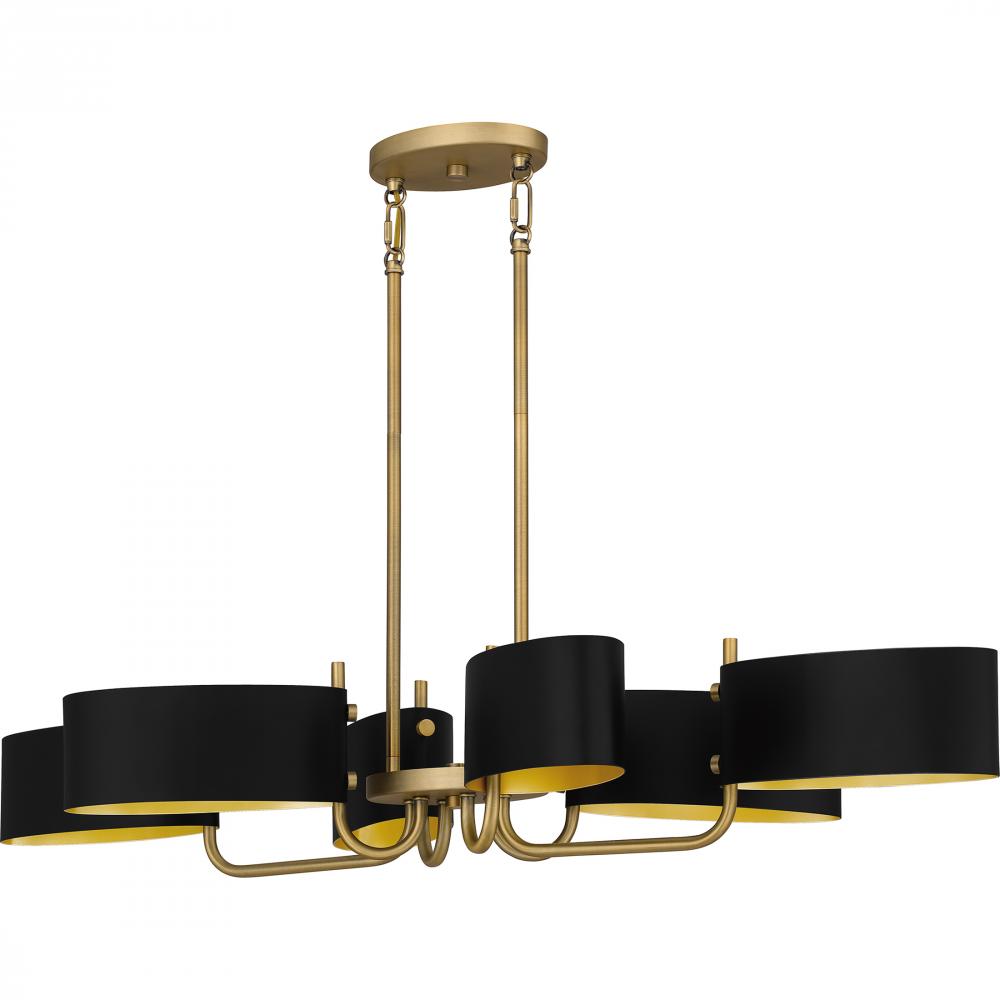 Madden 6-Light Aged Brass Linear Chandelier