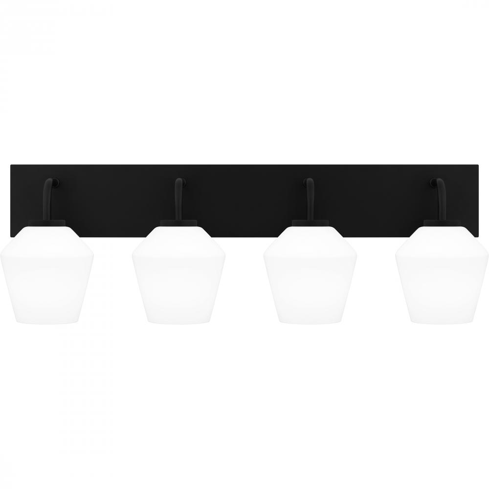 Nielson 4-Light Matte Black Bath Light