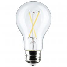 Satco Products Inc. S12460 - 5 Watt A19 LED Filament; Clear; 2700K; Medium Base; 120 Volt; 4-Pack