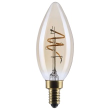 Satco Products Inc. S14218 - 3.5W C11 LED 90CRI 2000K 300LM E12 Glass Clear Amber Coil Filament Dimmable 1 Pack