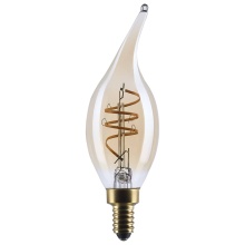 Satco Products Inc. S14221 - 5.5W CA11 LED 90CRI 2000K 500LM E12 Glass Clear Amber Coil Filament Dimmable 1 Pack