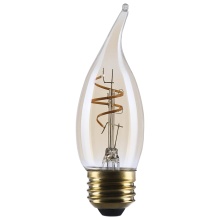 Satco Products Inc. S14224 - 3.5W CA11 LED 90CRI 2000K 300LM E26 Glass Clear Amber Coil Filament Dimmable 1 Pack