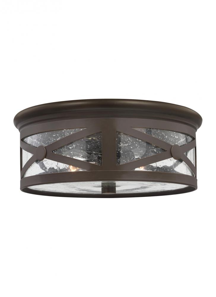 Two Light Outdoor Ceiling Flush Mount