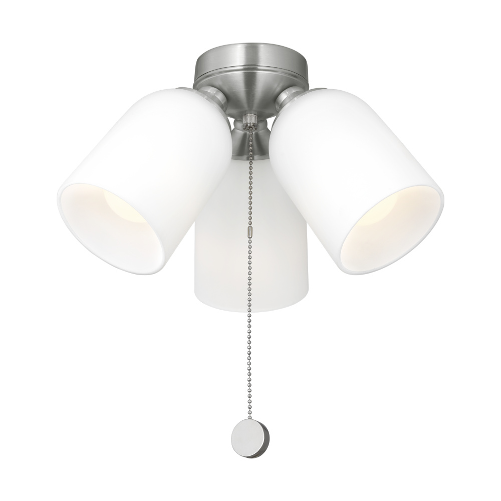Emile Light Kit in Brushed Nickel with Etched White Glass