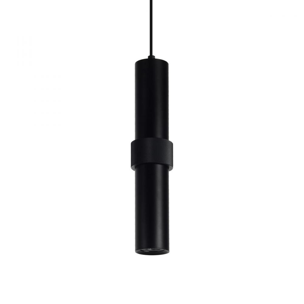 Cicada 1 Light Pentant Black With Knurled Black