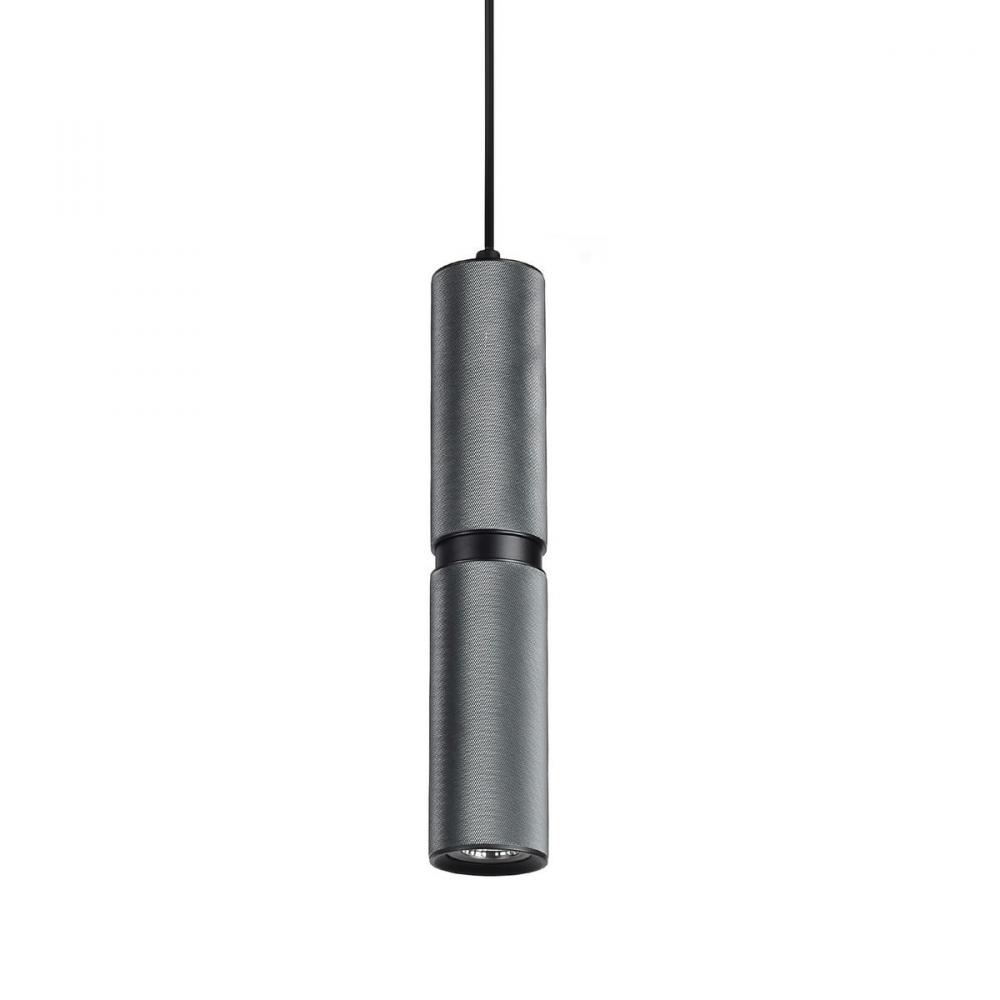 Cicada 1 Light Pentant Knurled Dark Grey With Black