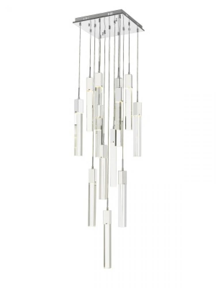The Original Glacier Collection 13 Light Multi Pendant in Polished Chrome with Clear Crystal