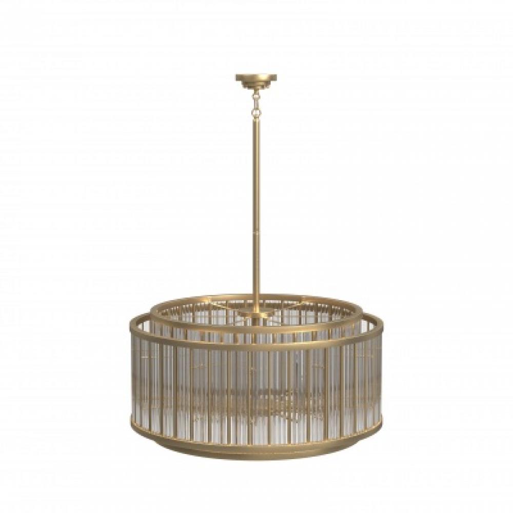 Waldorf 31" Round  Chandelier in Aged Brass