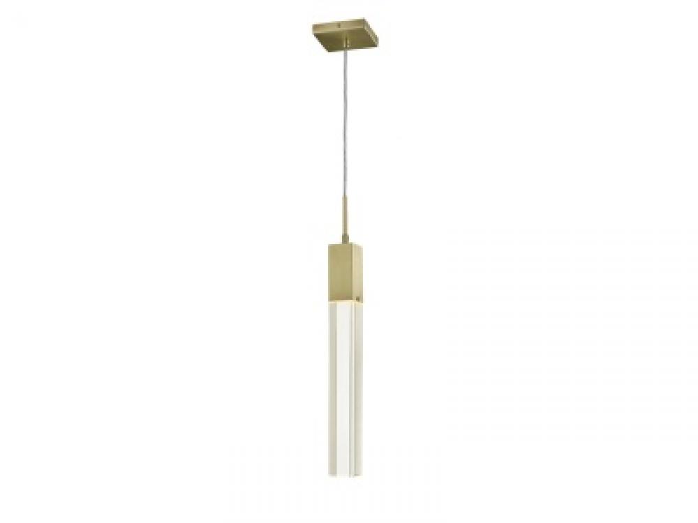 The Original Glacier Collection 12"  Pendant in Brushed Brass with Clear Crystal