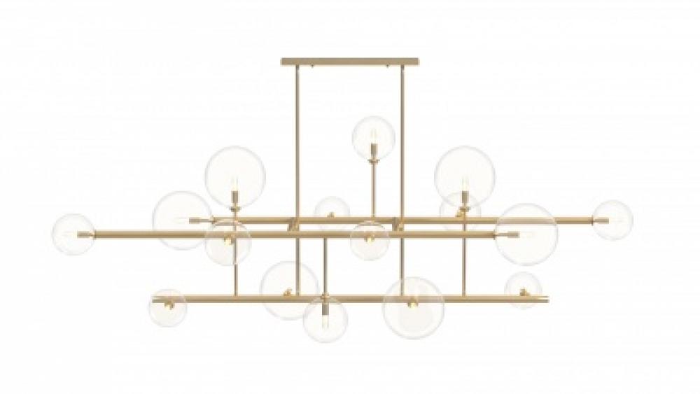 Delilah  84" Chandelier in Aged Brass