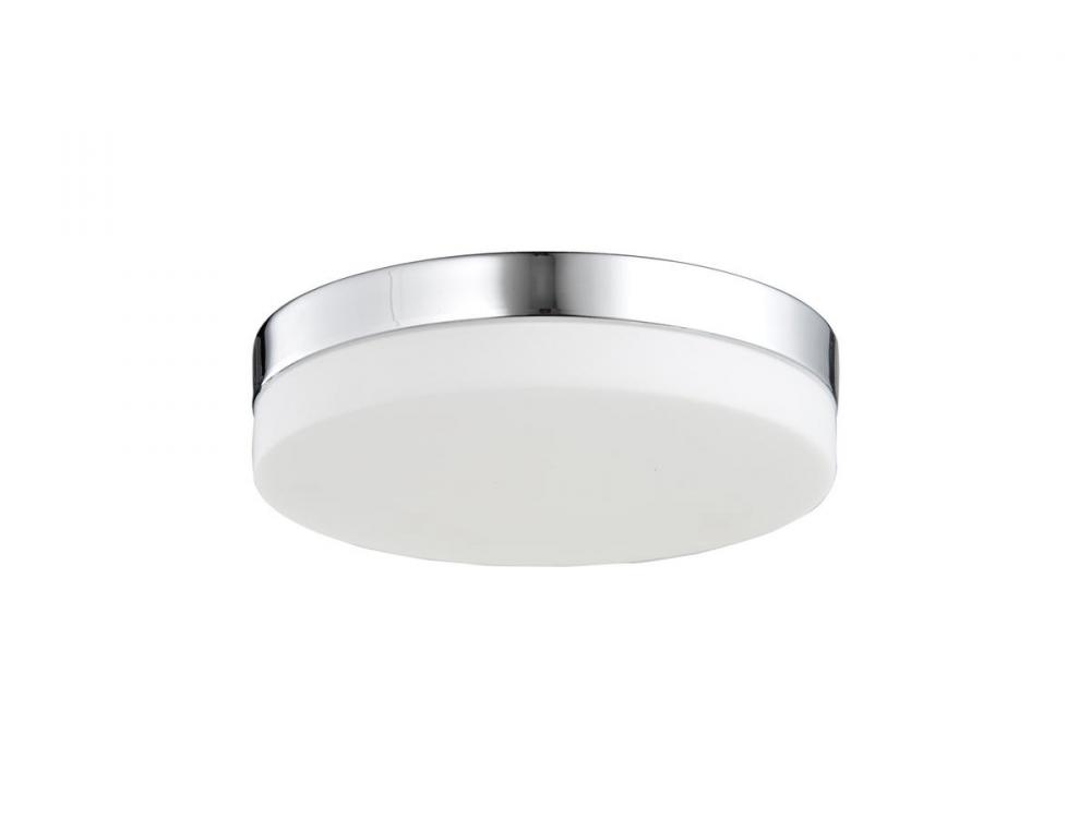 Cermack St. 6" Round Flush Mount in Chrome with White Glass