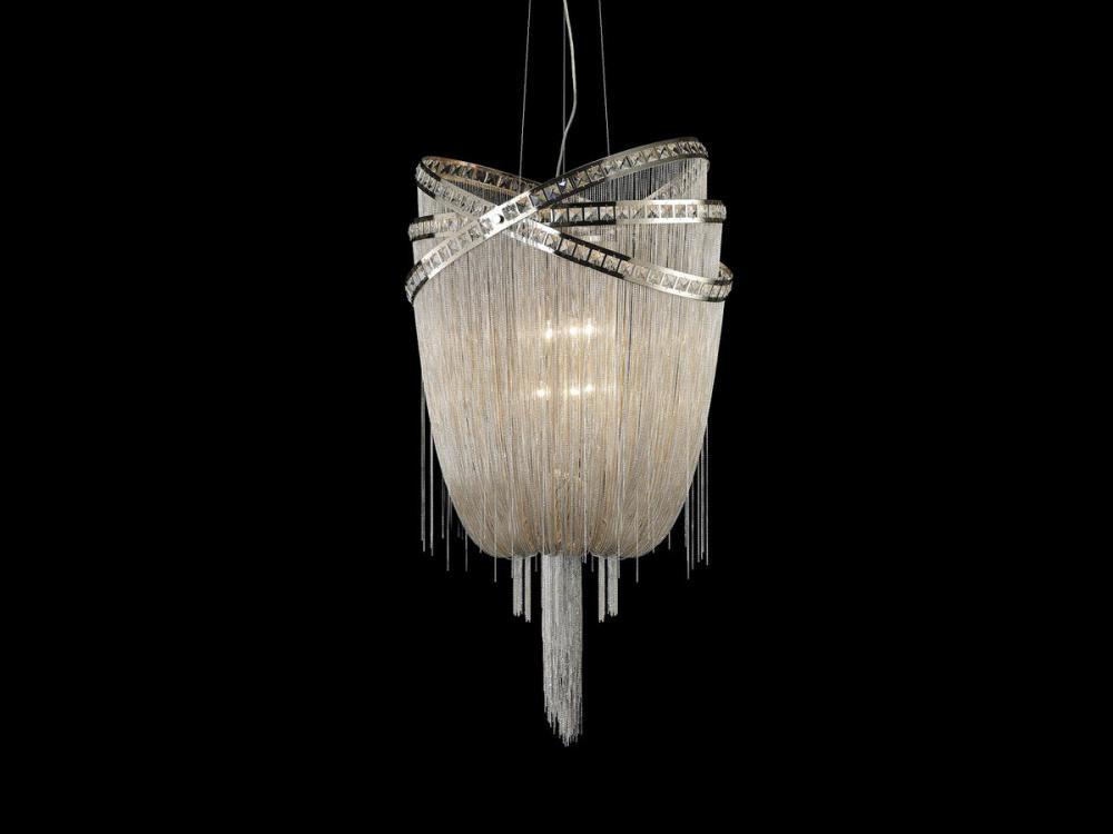 Wilshire Blvd. 36" Chandelier in Polished Nickel