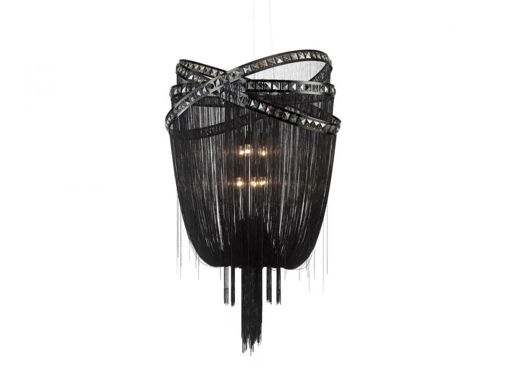 Wilshire Blvd. 45" Chandelier in Black Chrome