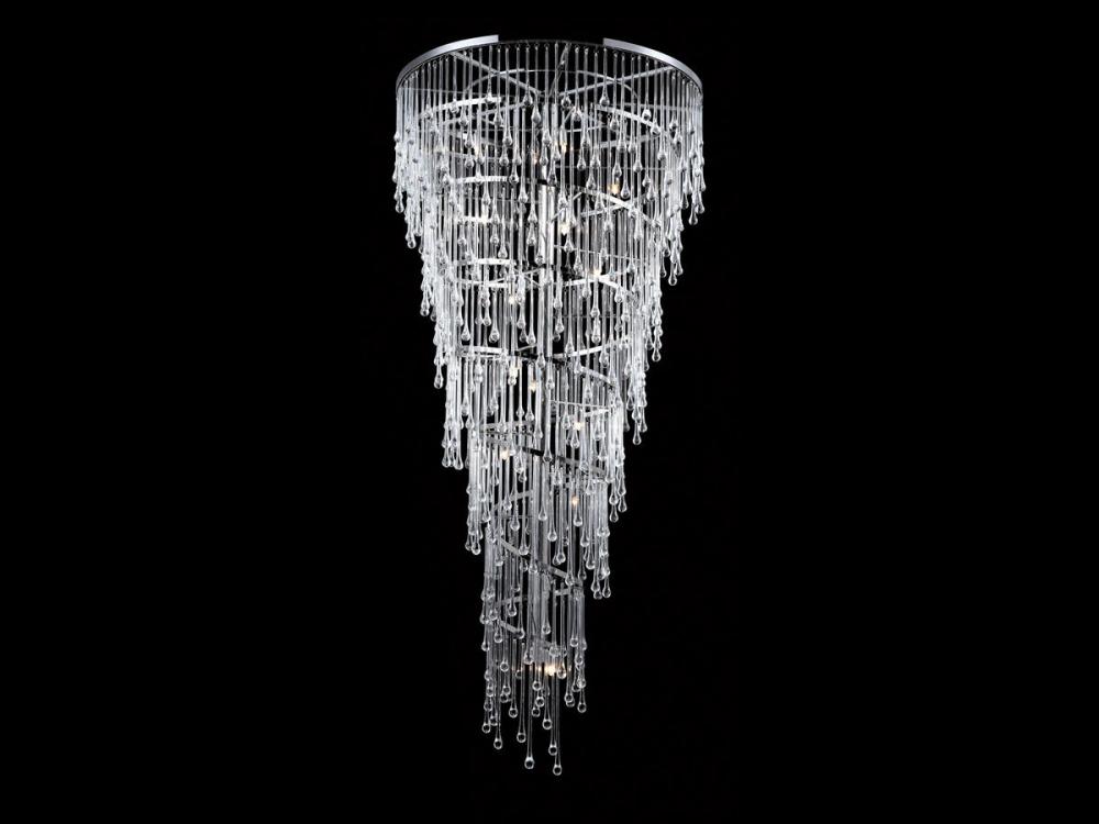 Hollywood Blvd. 72"  Tear Drop Crystal Chandelier in Polished Nickel