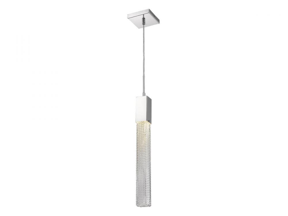 Boa Collection 1 Light  Pendant in Polished Chrome with Studded Glass