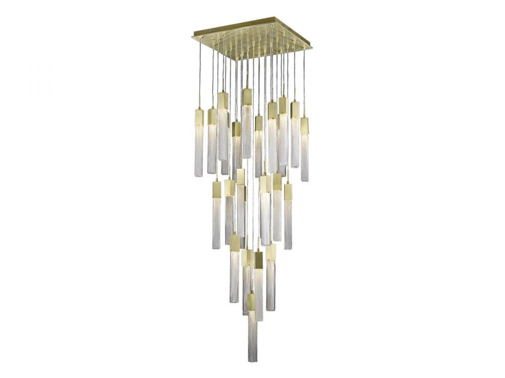 Boa Collection 25 Light Studded Glass Multi Port Pendant