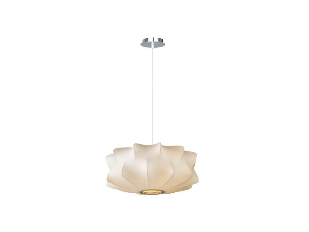 Melrose Pl. White Fabric Pendant Like Hanging Fixture
