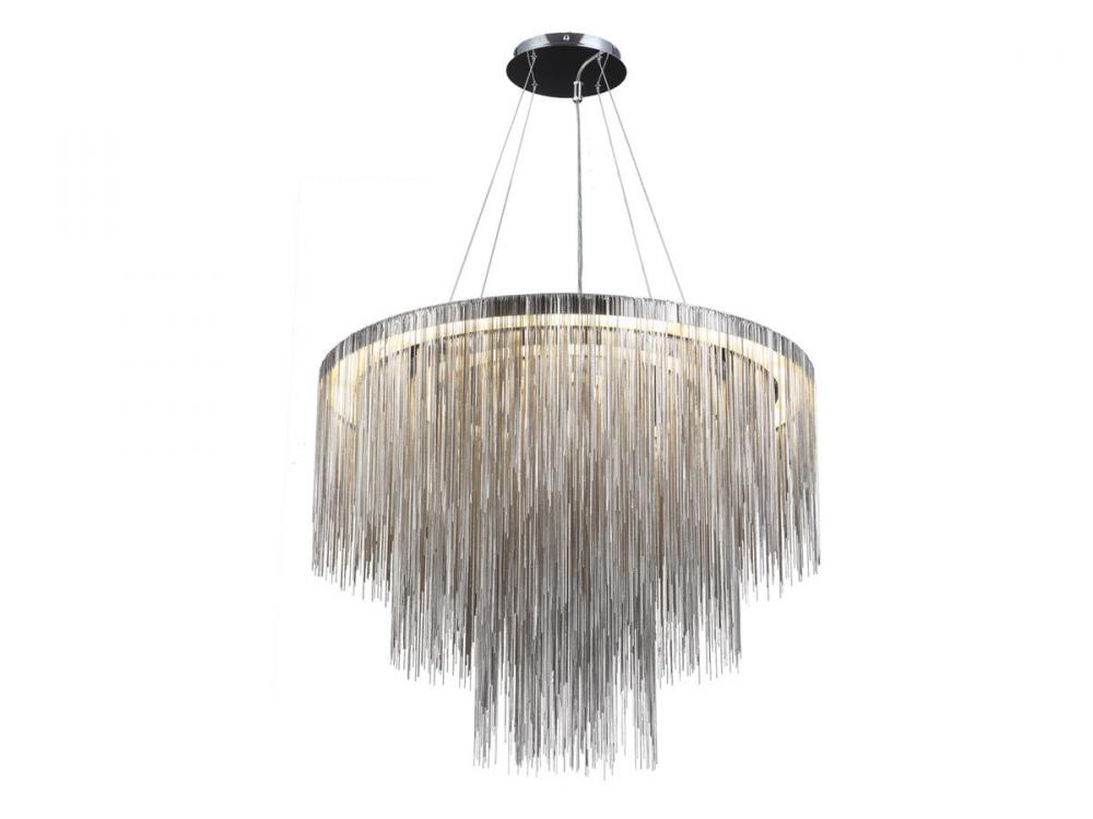 Fountain Ave. 30" Round  Chandelier in Chrome