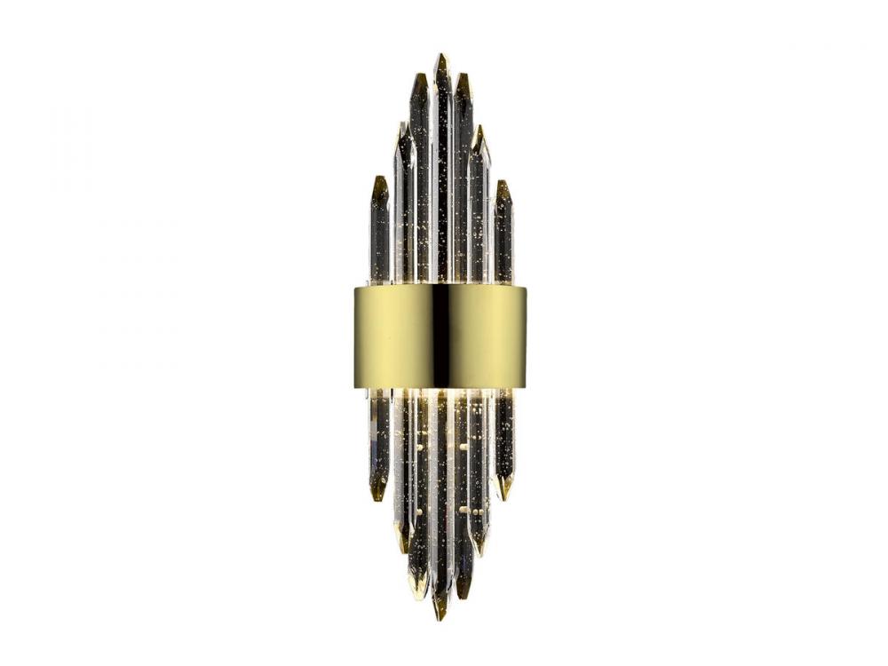 Aspen 22"  LED Wall  Sconce in Brushed Brass with Bubbled Crystal