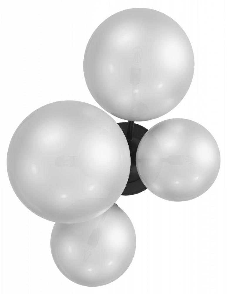 Delilah 19" Wall Sconce in Black with White Frosted Glass