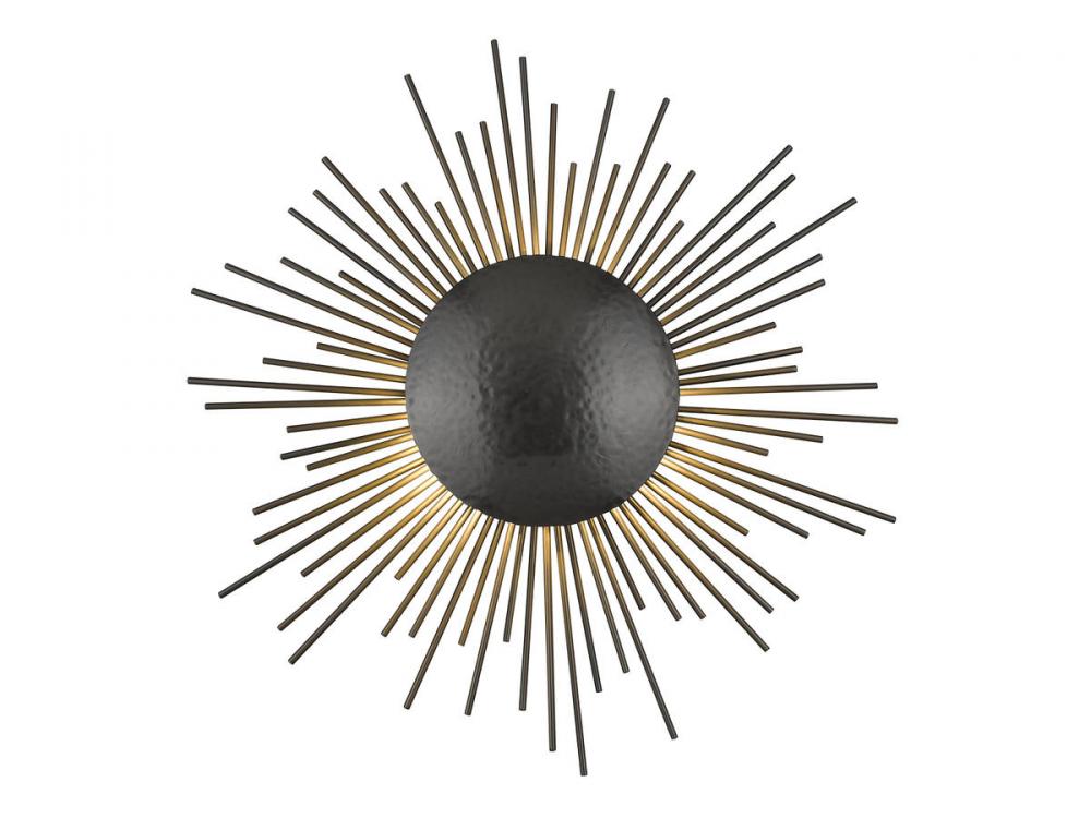 Marquee 22" Wall Sconce in Hammered Dark Bronze convertible to Flush Mount
