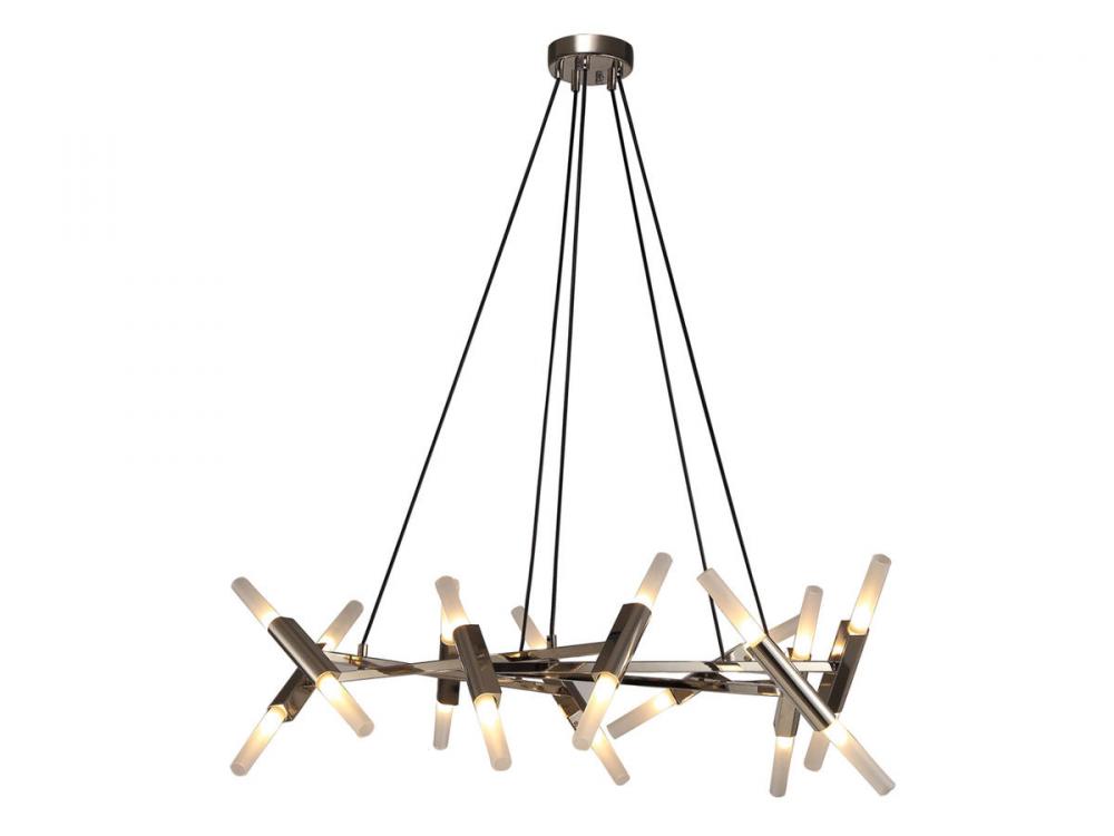 Manhattan Ave. 36" Square Chandelier in Polished Nickel