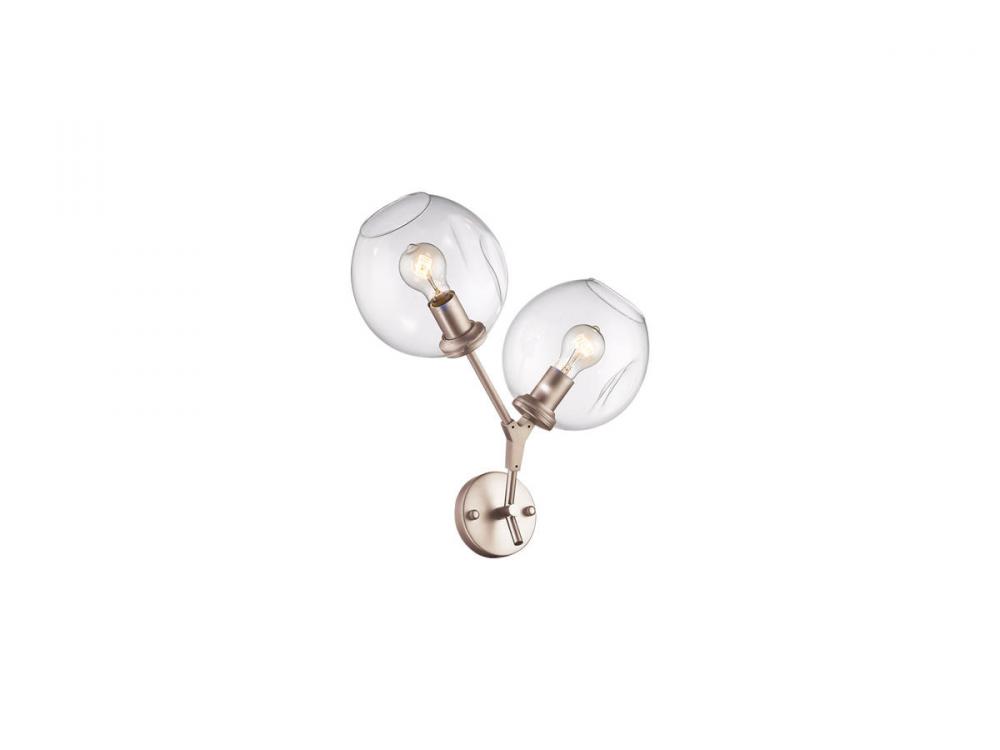 Fairfax Ave. 18" Wall Sconce in Brushed Brass with Clear Glass